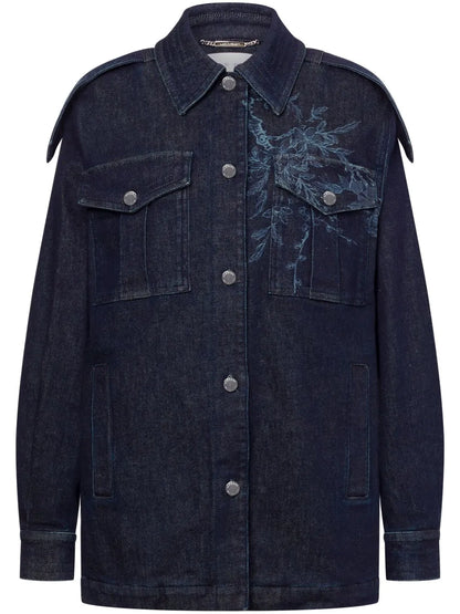 Floral-Print Denim Jacket