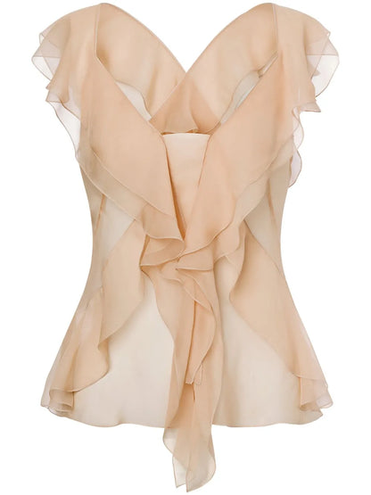 Ruffled Silk Blouse