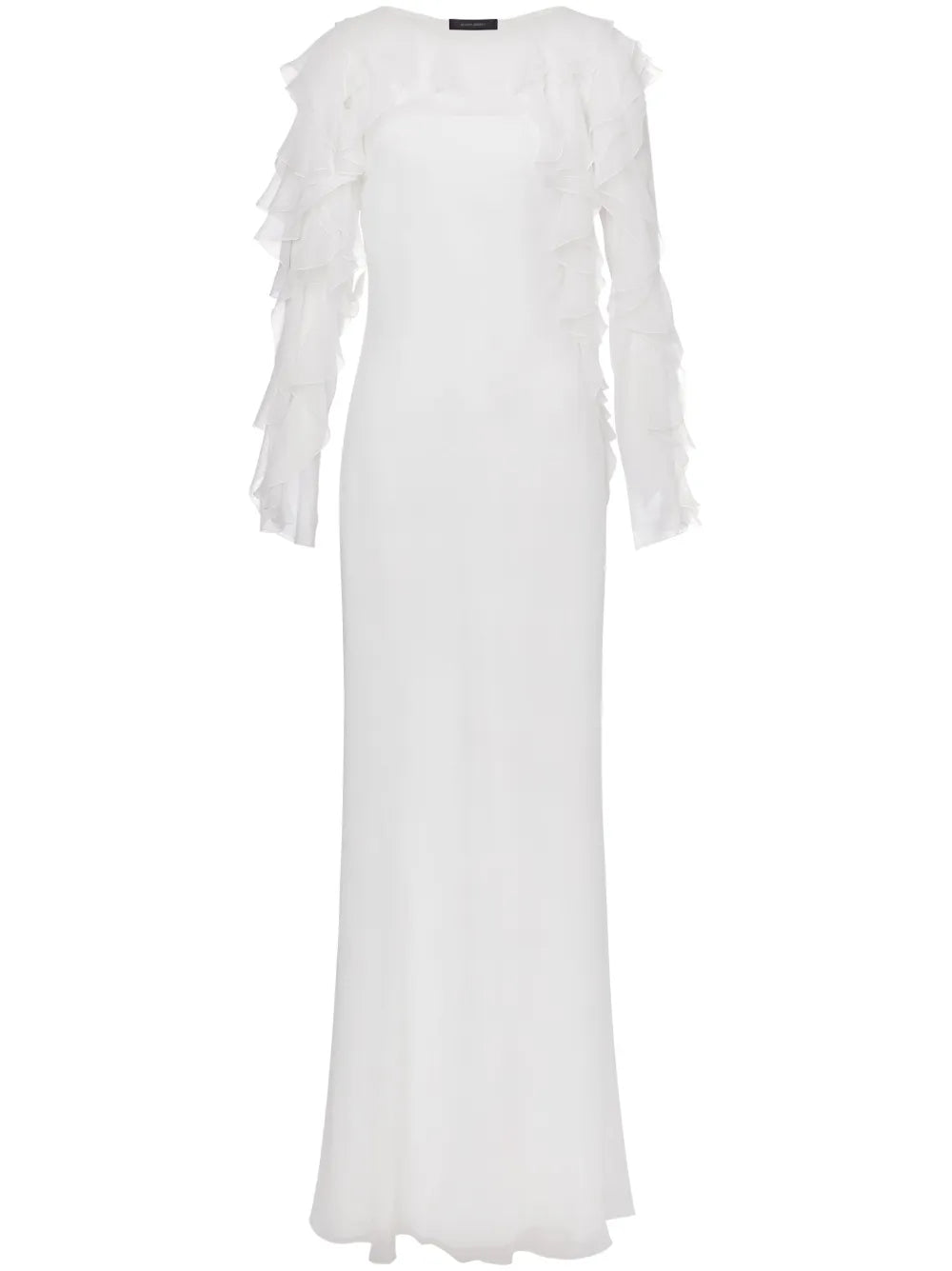 Ruffled-Detail Silk Maxi Dress