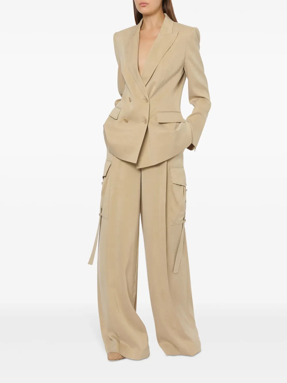 Cargo-Pockets Palazzo Pants