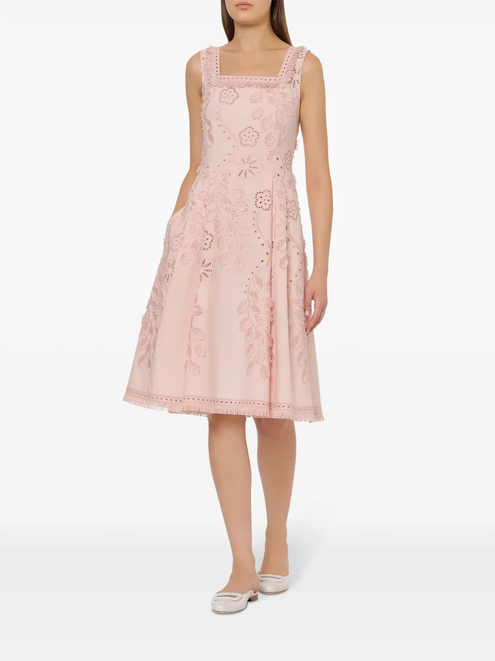 Broderie-Anglaise Midi Dress