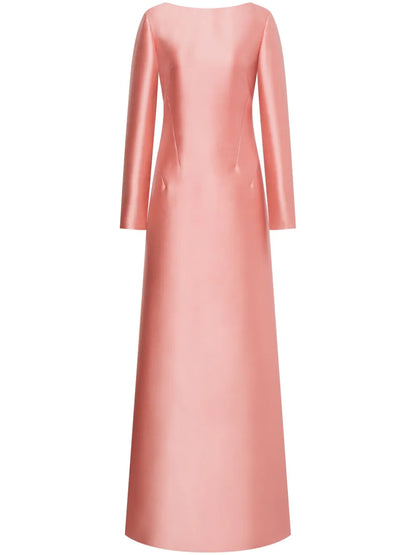 Long Sleeve Satin Dress