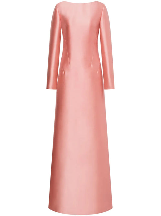 Long Sleeve Satin Dress