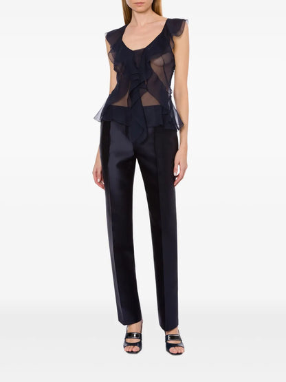 Semi-Sheer Silk Blouse
