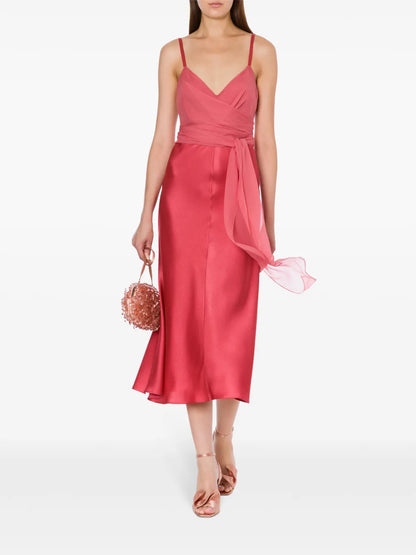 V-Neck Satin Dress