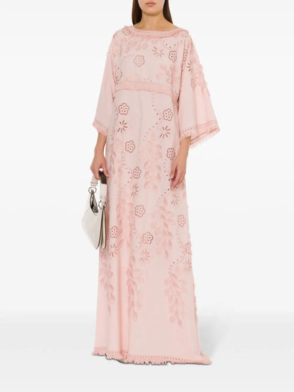 Floral-Embroidered Gown