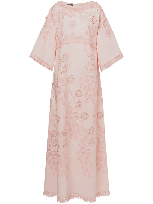 Floral-Embroidered Gown