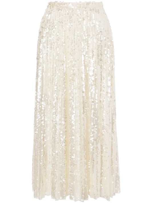 Sequin-Embellished Midi Skirt
