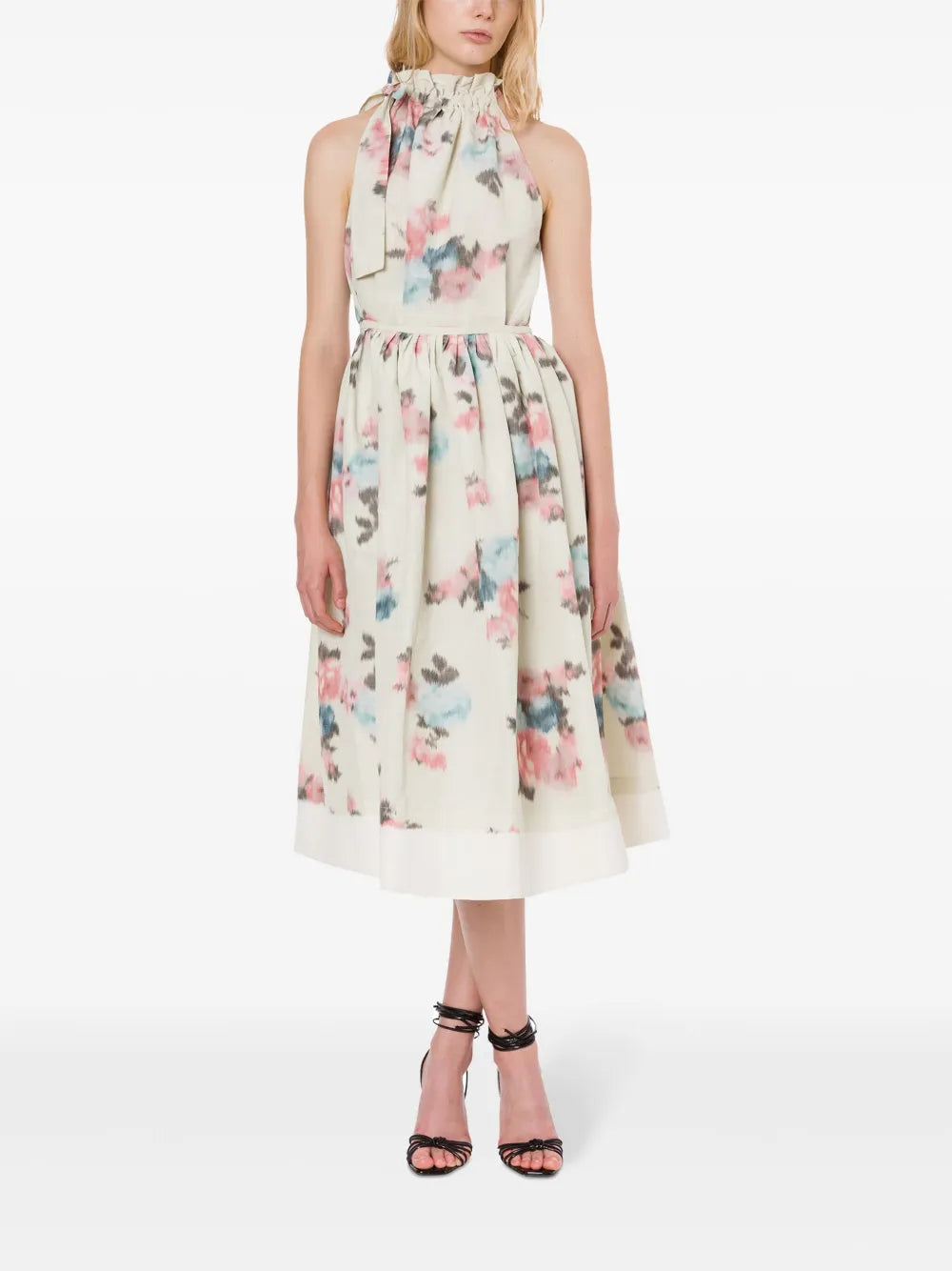 Floral-Print Halterneck Dress