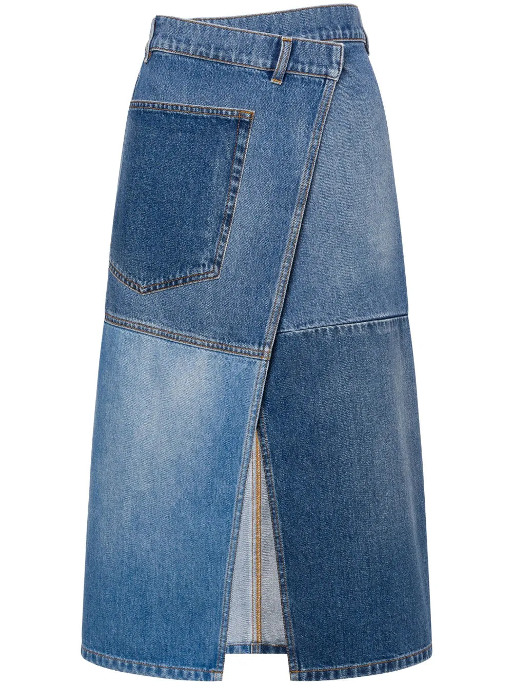 Asymmetric Denim Skirt