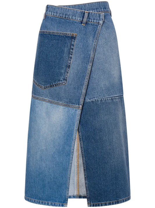 Asymmetric Denim Skirt