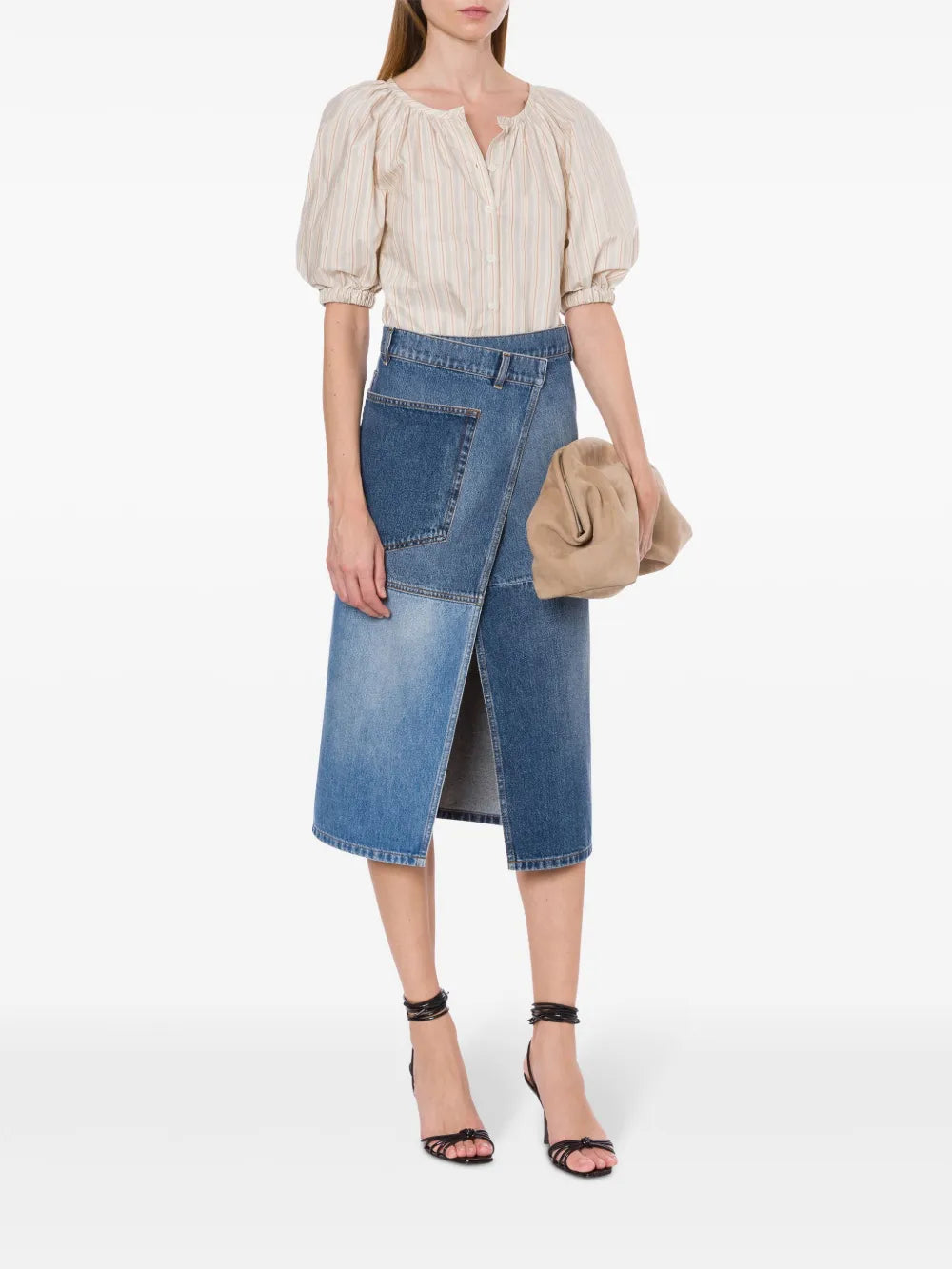 Asymmetric Denim Skirt