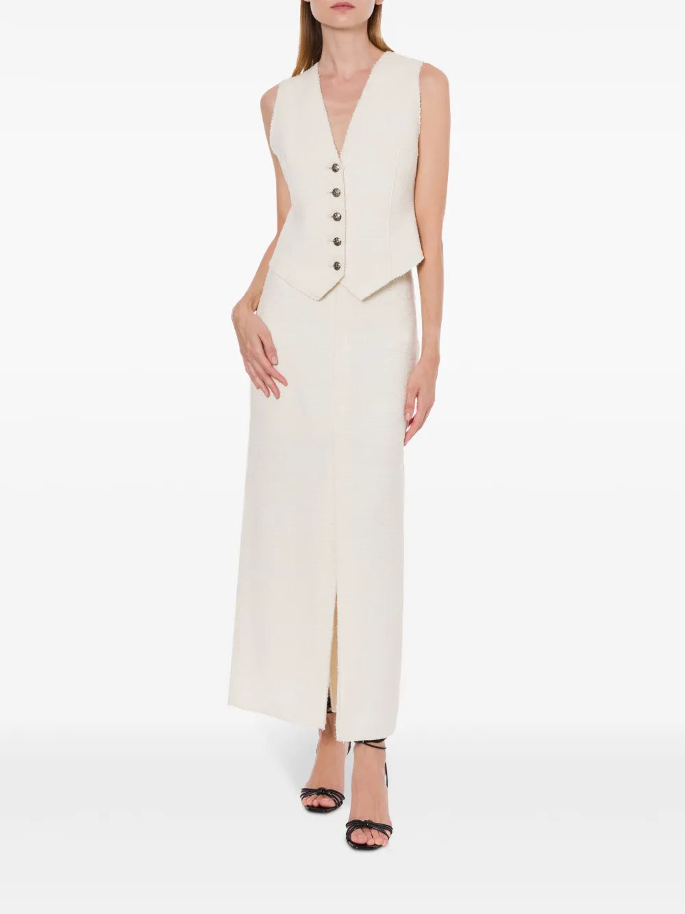 V-Neck Raw-Cut Waistcoat