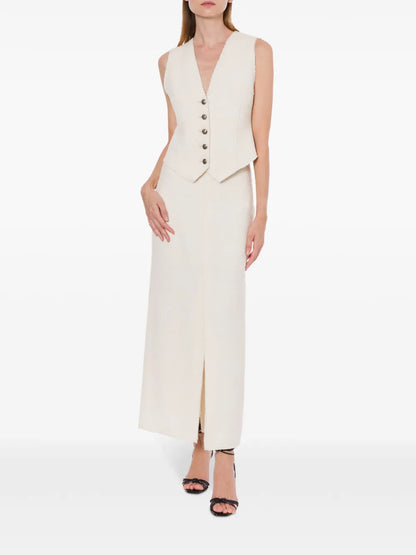 V-Neck Raw-Cut Waistcoat