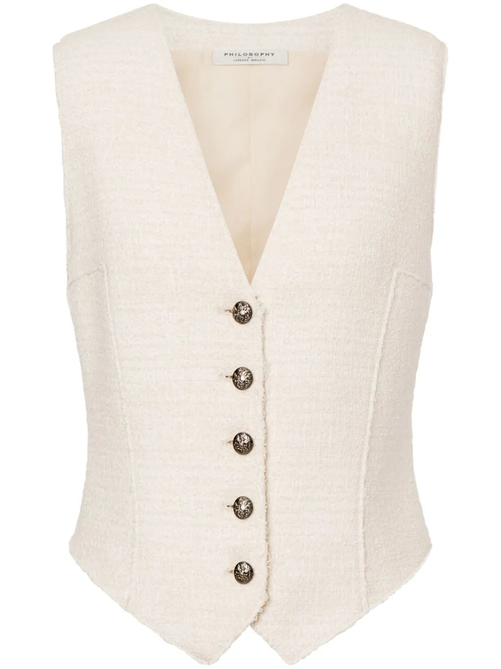 V-Neck Raw-Cut Waistcoat