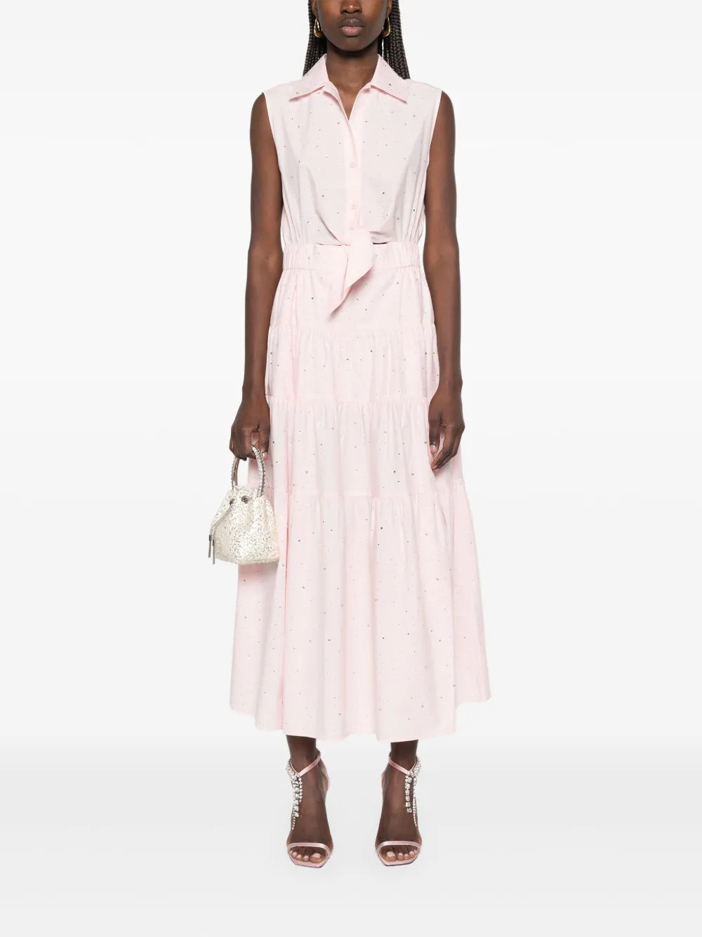 Crystal-Embellished Midi Dress