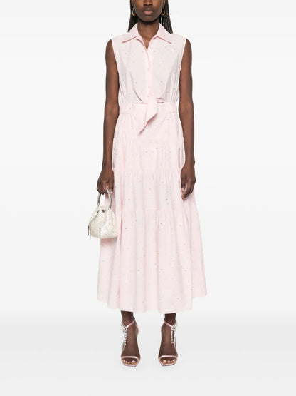 Crystal-Embellished Midi Dress