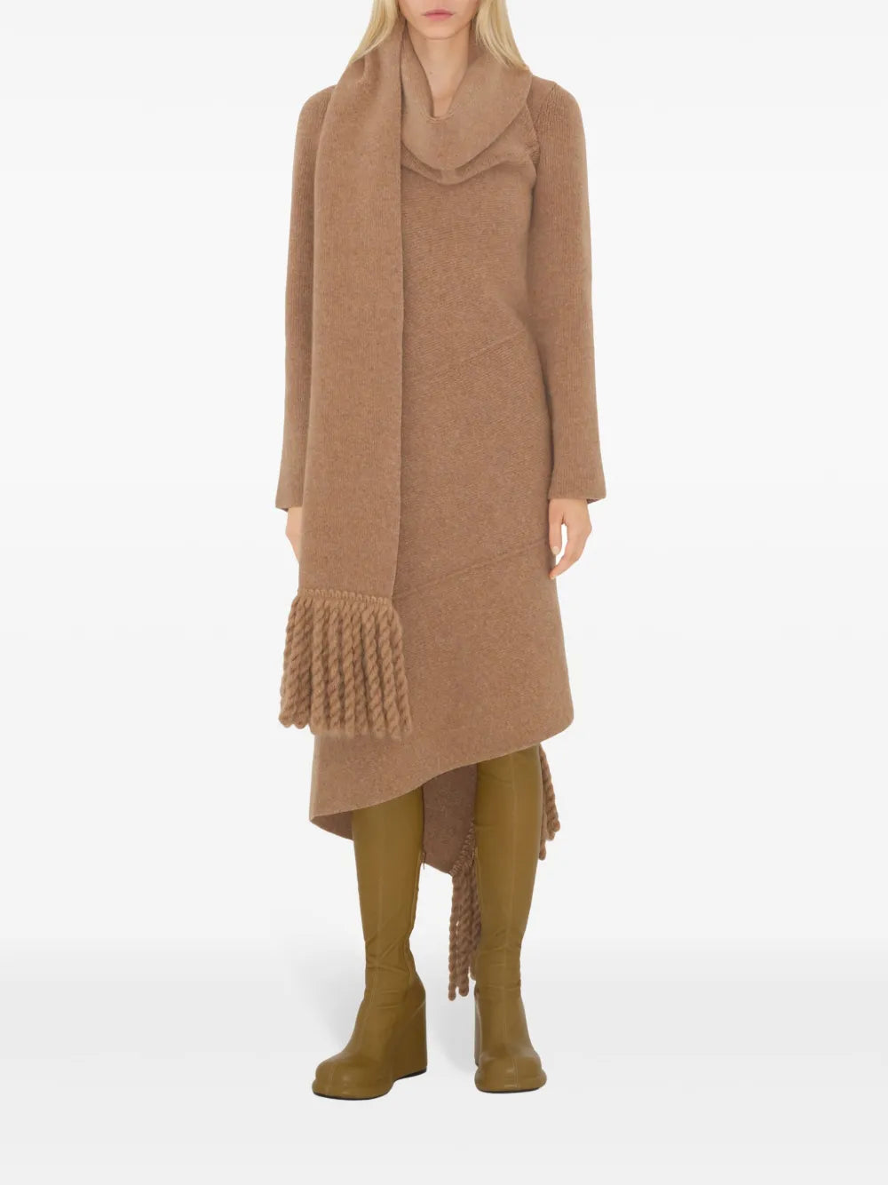Wool Blend Scarf Dress