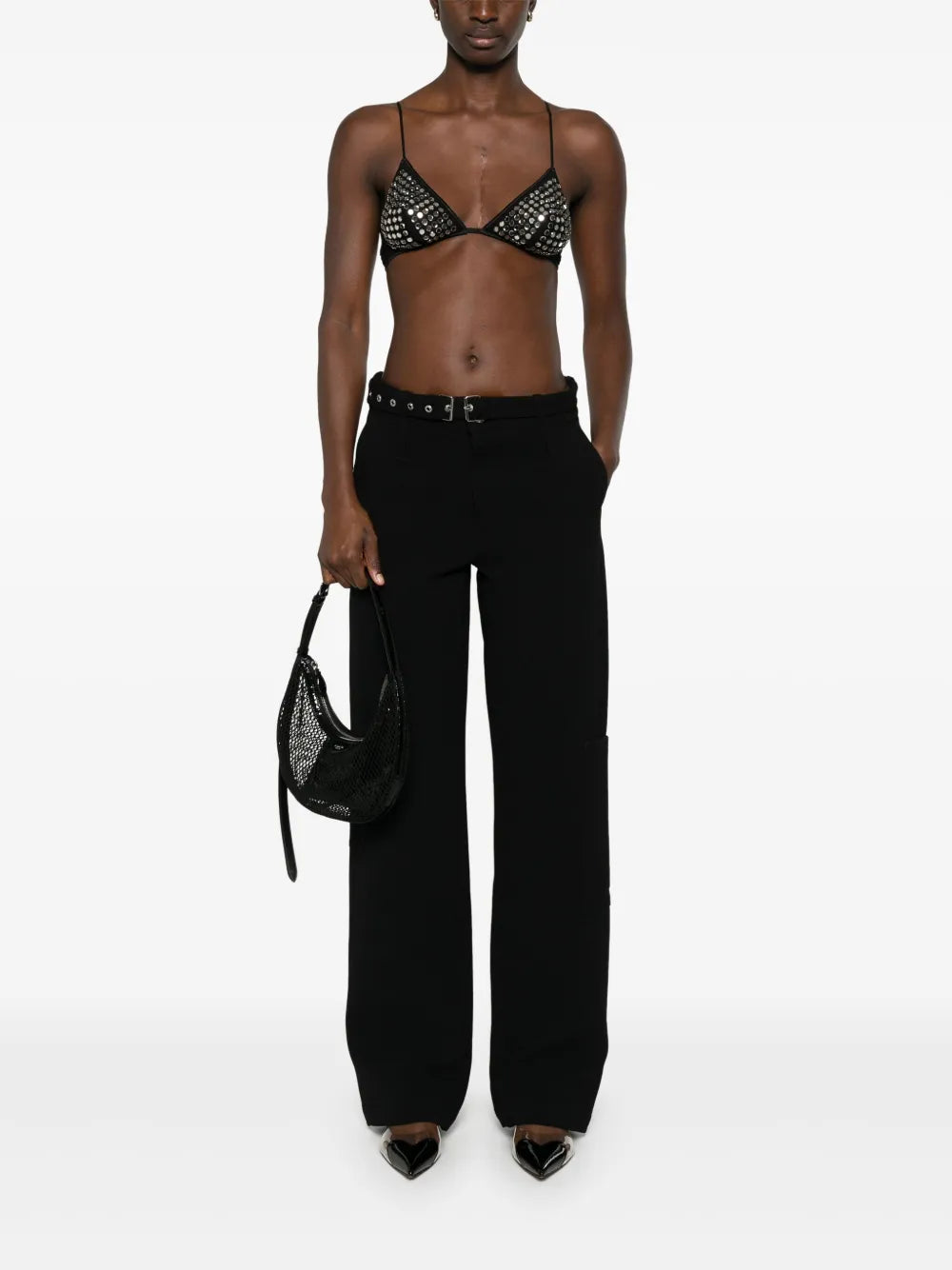 Crystal-Embellished Triangle Bra