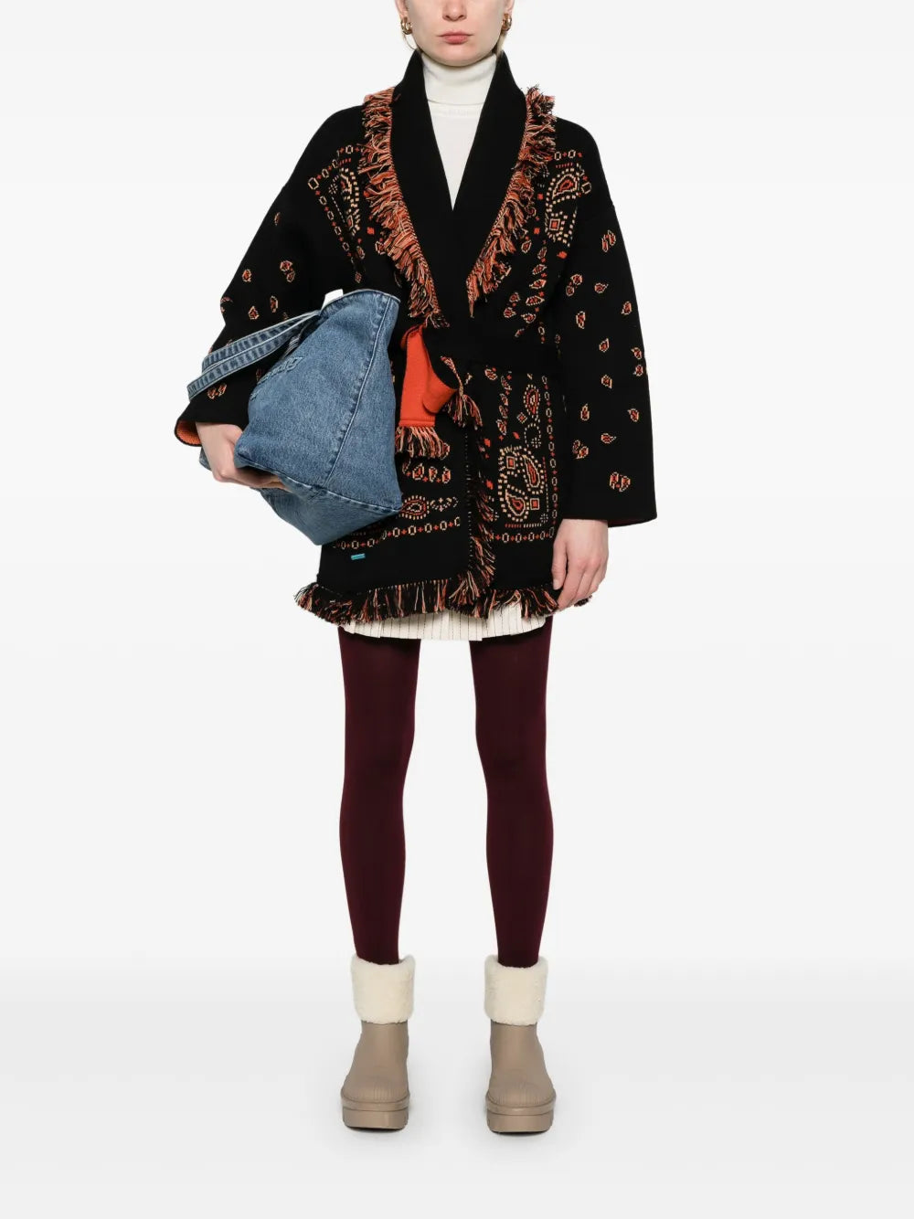 Bandana-Jacquard Cardigan