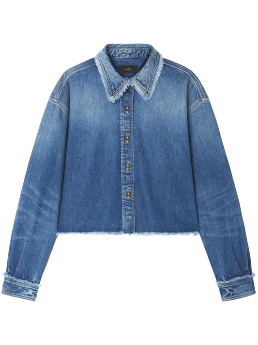 Fringed Cotton-Denim Shirt