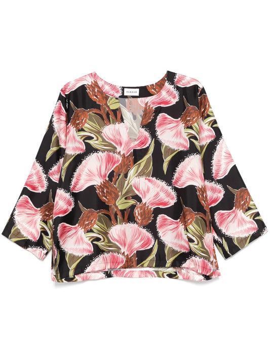 Floral-Print Blouse