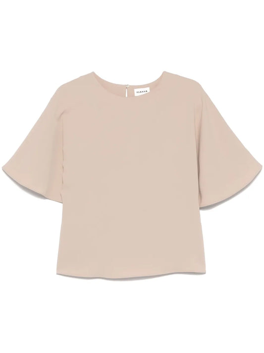 Draped-Sleeve Blouse