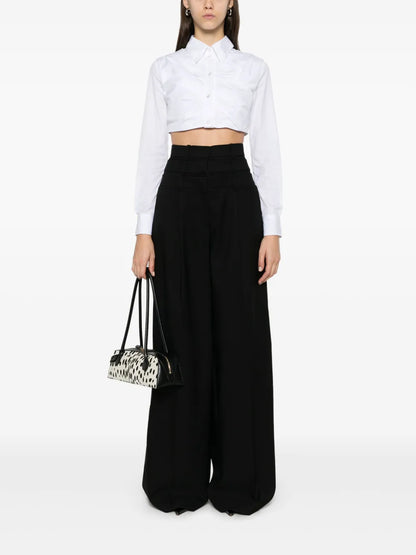 Pleated Cropped Shirt