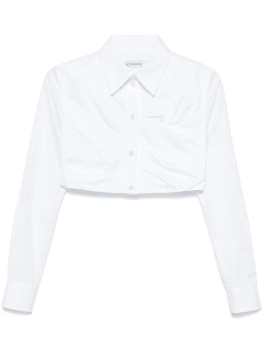 Pleated Cropped Shirt