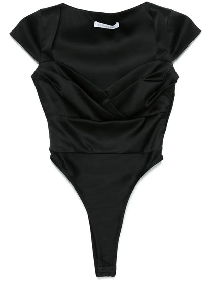 Sweetheart Pleat-Detailing Bodysuit