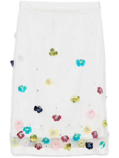Sequin-Embellished Midi Skirt