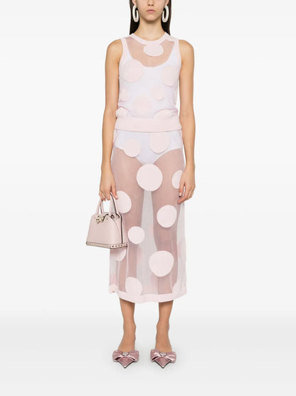 Polka-Dot Midi Skirt