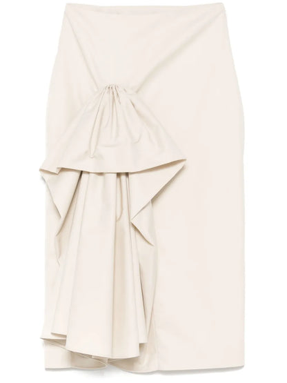 Ruffle-Detail Midi Skirt