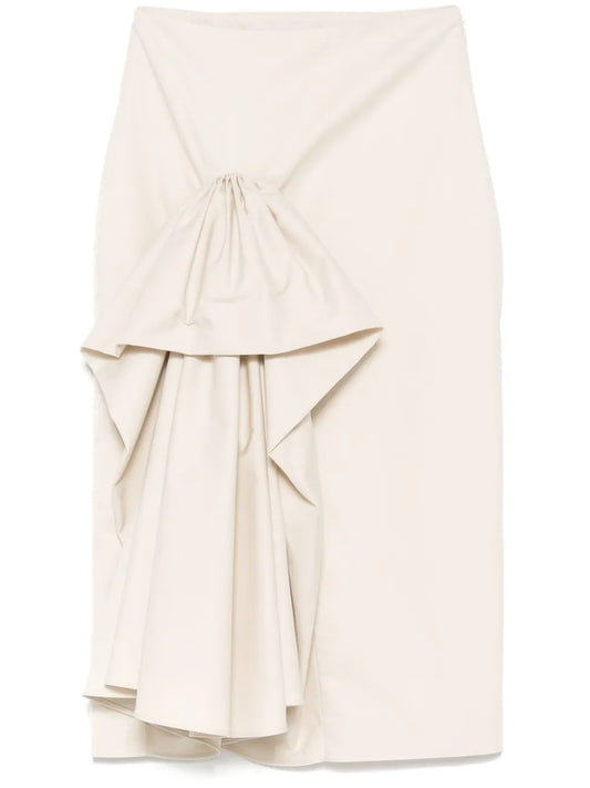 Ruffle-Detail Midi Skirt