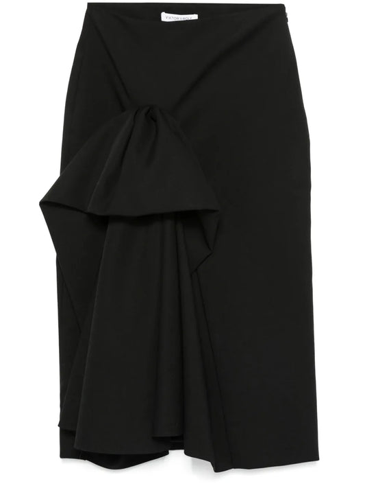 Ruffle-Detail Midi Skirt