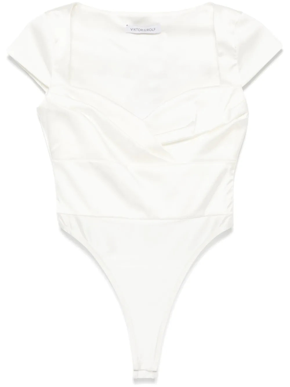 Sweetheart Pleat-Detailing Bodysuit