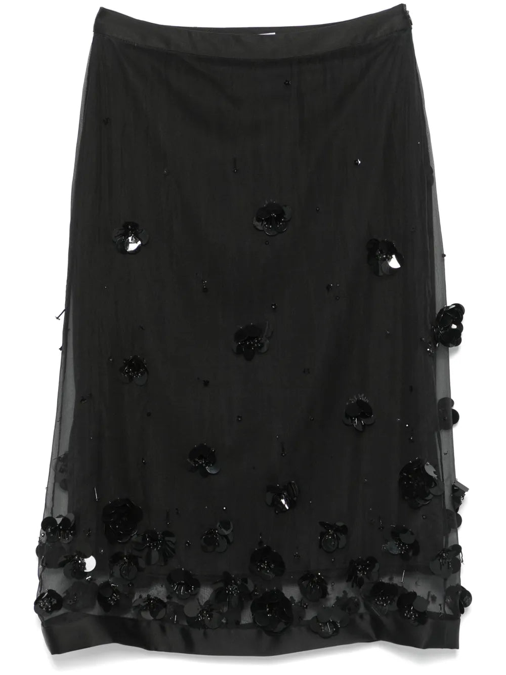 Bead-Embellished Midi Skirt