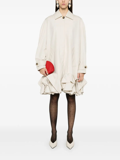 Ruffled Trench Coat