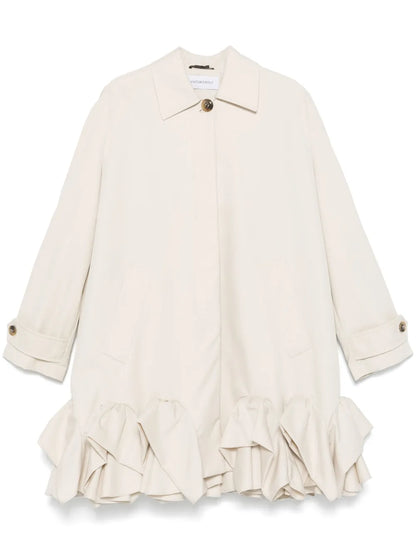 Ruffled Trench Coat