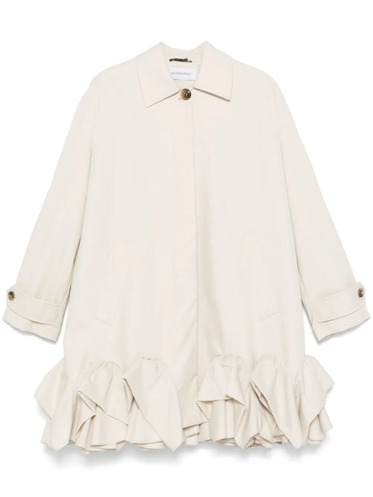 Ruffled Trench Coat
