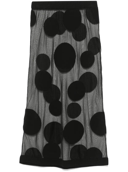Polka-Dot Midi Skirt