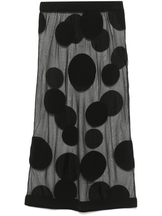 Polka-Dot Midi Skirt