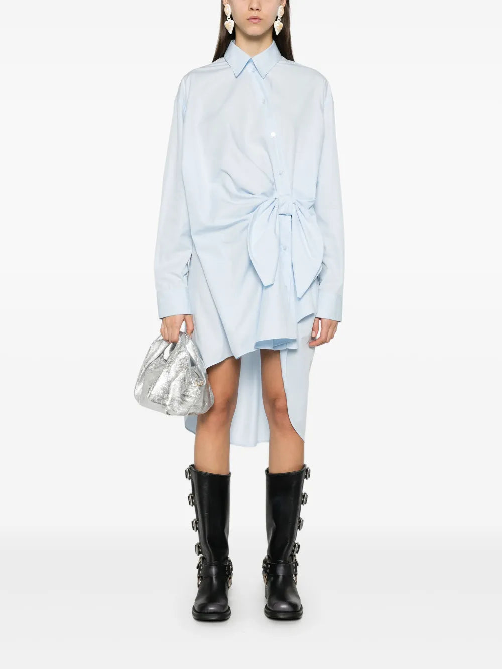 Knotted Mini Shirt Dress