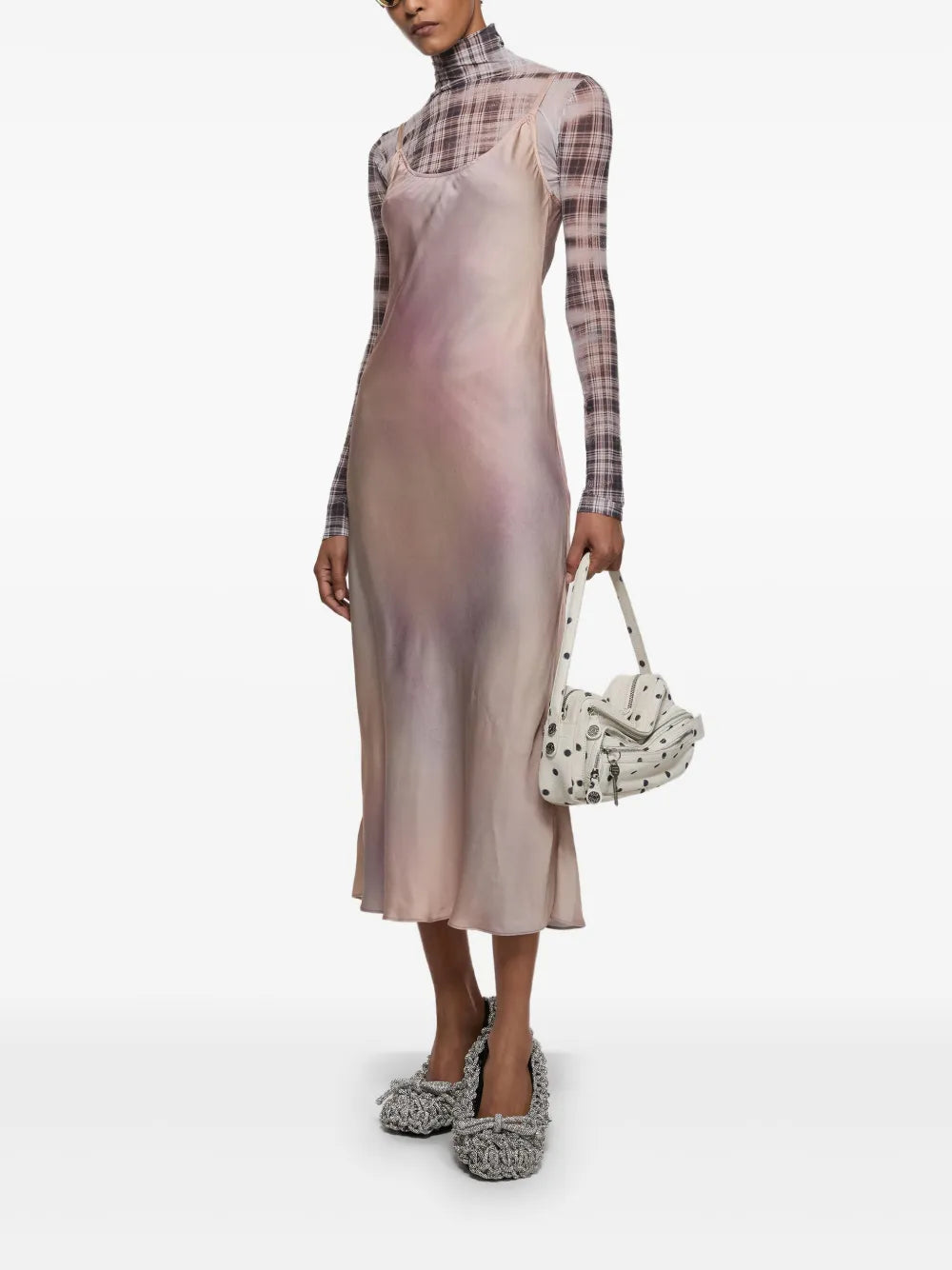 Faded-Effect Midi Dress