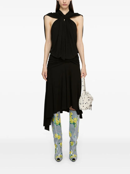 Knot-Detail Midi Dress