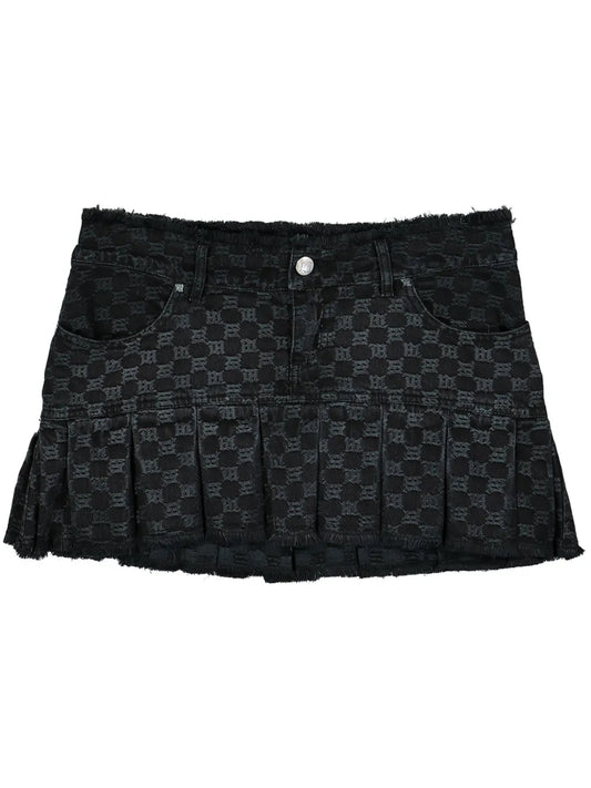 Monogram Pleated Skirt