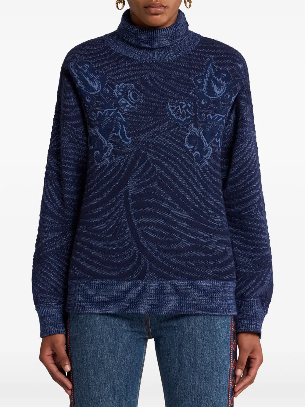 Jacquard Turtleneck Sweater
