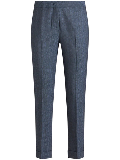 Geometric-Pattern Tailored Trousers