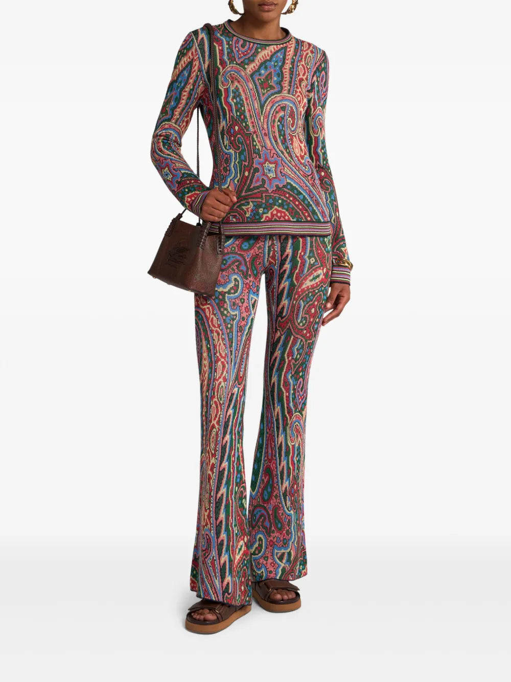 Paisley-Pattern Knitted Trousers
