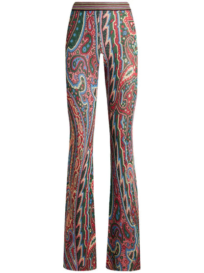 Paisley-Pattern Knitted Trousers
